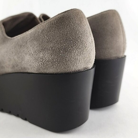Donald Pliner Women's Cape Wedge Platform Taupe Suede Leather Loafer Size 7.5M - Picture 9 of 15